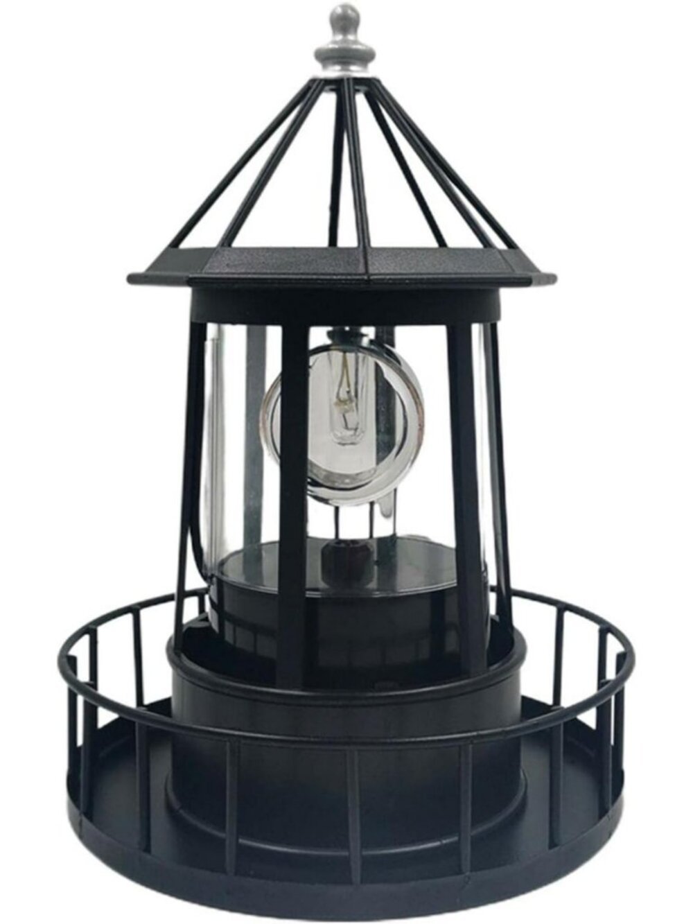 Waterproof Solar Lighthouse Lamp - 360° Rotating LED Garden Light for Outdoor